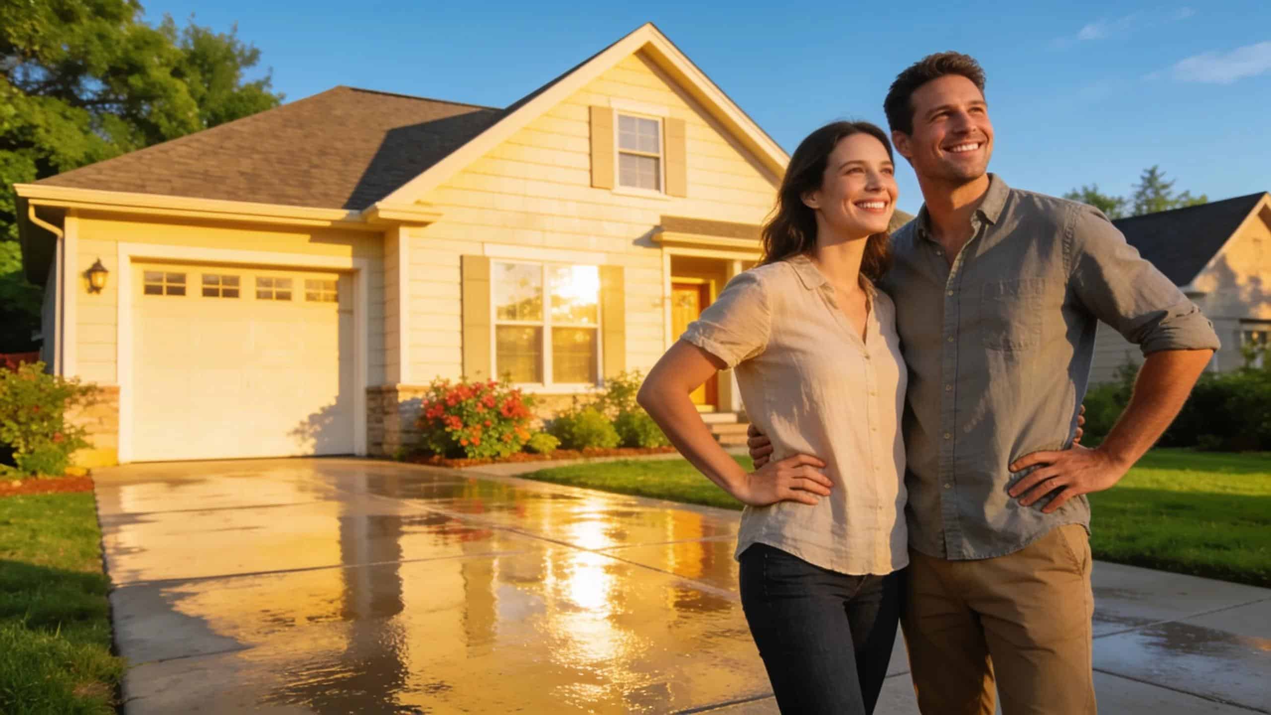 Homeowners enjoying the aesthetic benefits of professional pressure washing | Envirowash
