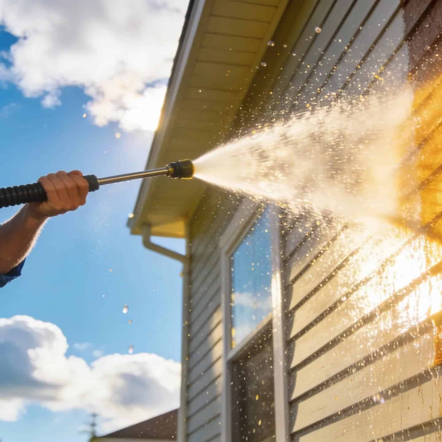 Professional pressure washing service revitalizing home exterior in Newport News