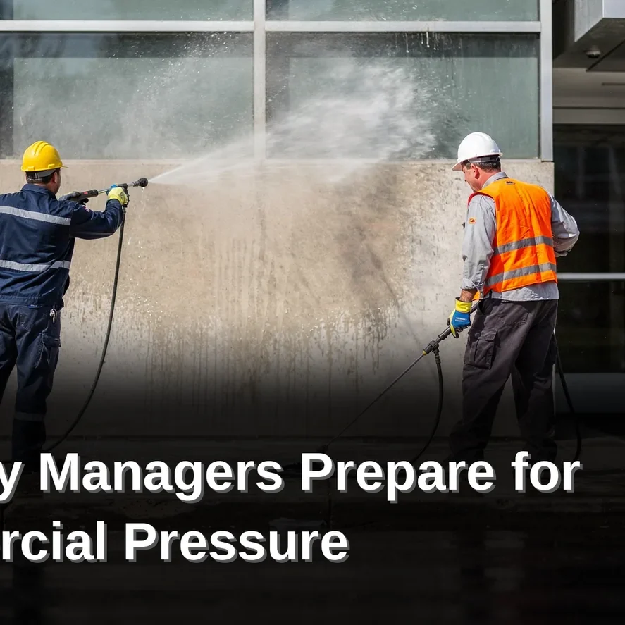 Pressure washing prevents tenant complaints and lease breakage by removing visible neglect like algae, gum